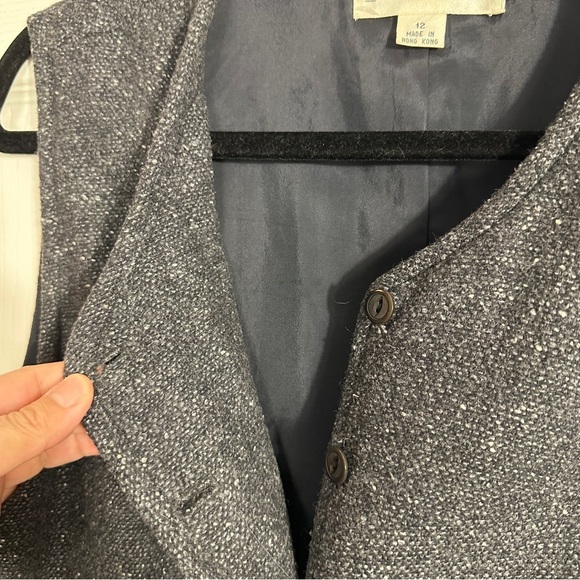 Vintage A Line Anne Klein sz 12 vest, tweed look, gray, fully lined, classic - Picture 12 of 12